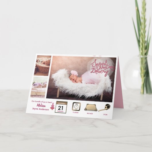 BABY STATS ICONS + FOTOS Aankondiging Meisje (Voorkant)