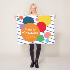 Baby Stats Kleurrijke geometrische vormen Fleece Deken