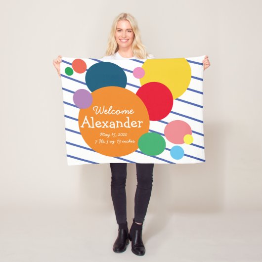 Baby Stats Kleurrijke geometrische vormen Fleece Deken (In situ)