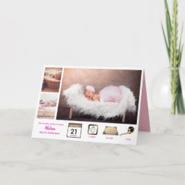 Baby STATS MEISJES GEBOORTE AANKONDIGING FOTOCOLLA