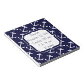 Baby Stats Nautical Navy Anchor Pattern Notitieblok (Schuin)