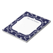 Baby Stats Nautical Navy Anchor Pattern Notitieblok (Linkerzijde)