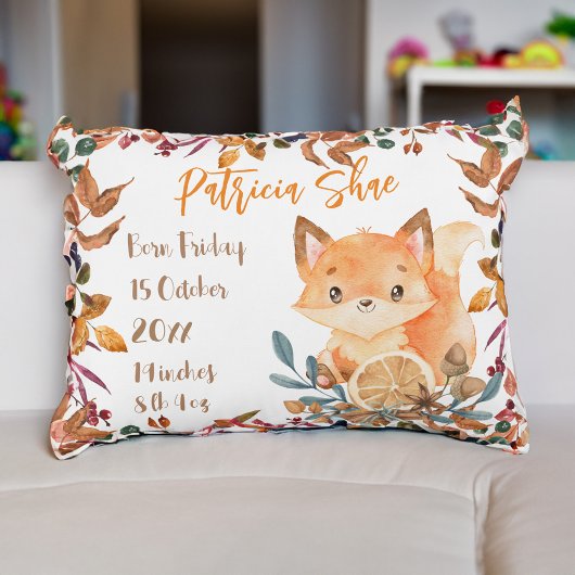 Baby stats schattig baby fox herfst thema geperson accent kussen