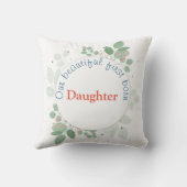 Baby Stats with Owl and Green Leaves Border Kussen (Achterkant)