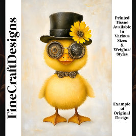 Baby Steampunk Duckling Bow Goggles L1 Decoupage Tissuepapier