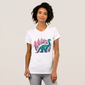 Baby Stegosaurus Dinosaur Kleurrijk Bos T-shirt (Voorkant volledig)