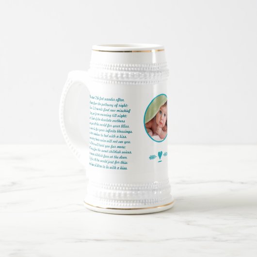Baby Stein Baby Foto Geboortestatistieken en gedic Bierpul (Voorkant links)