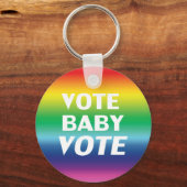 baby stemming - Pride lgbtq lgbt regenboogkleuren Sleutelhanger (Voorkant)