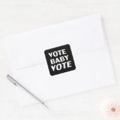 baby stemming zwart - wit vierkante sticker (Envelop)