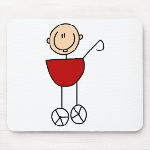 Baby Stickfiguur In Wagentje Muismat