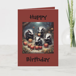 Baby Stinkdieren en Appels Verjaardag Kaart