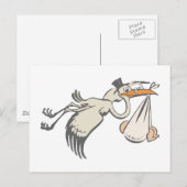Baby Storch Klapperstorch Briefkaart (Voorkant / Achterkant)