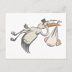 Baby Storch Klapperstorch Briefkaart