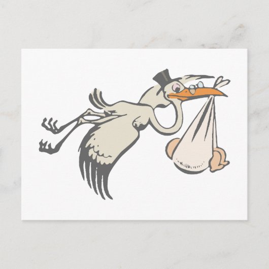 Baby Storch Klapperstorch Briefkaart (Voorkant)