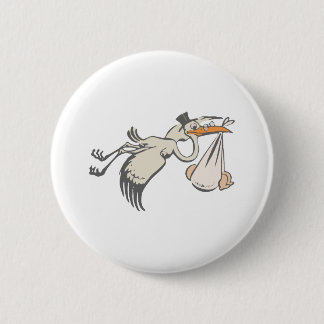 Baby Storch Klapperstorch stork Ronde Button 5,7 Cm