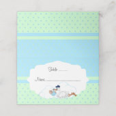 Baby Stork Baby Baby shower Plaatskaartje (Buitenkant ongevouwen)