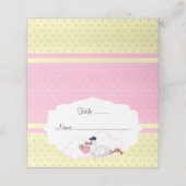 Baby Stork Baby Meisje Baby shower Plaatskaartje (Buitenkant ongevouwen)