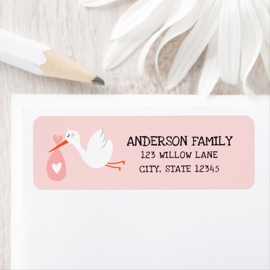 Baby Stork retouradres Etiket (Insitu)