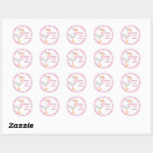 Baby Stork & Twin Girls Ronde Sticker (Vel)