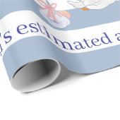Baby Stork Wrapping Paper Blue & White Stripe  Cadeaupapier (Rol Hoek)