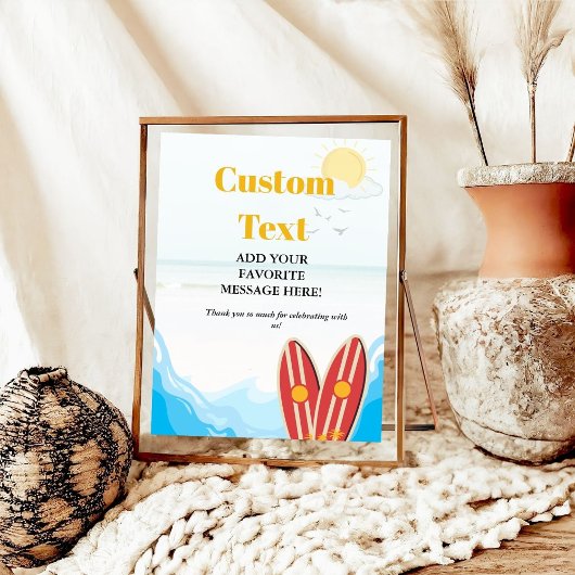 Baby strand surfen boardbaby douche Favor teken Poster