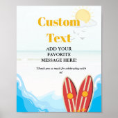 Baby strand surfen boardbaby douche Favor teken Poster (Voorkant)