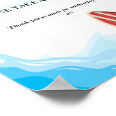 Baby strand surfplank baby shower Favor teken Poster (Hoek)