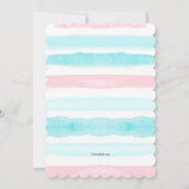 Baby Stripes Douche Uitnodiging (Achterkant)