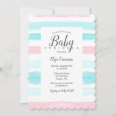 Baby Stripes Douche Uitnodiging (Voorkant)