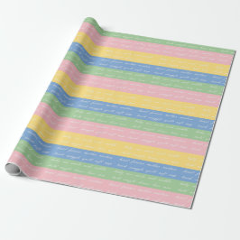 Baby Stripes Pastel Woorden cadeauverpakking Cadeaupapier