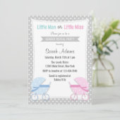 Baby Stroller Gender Reopenbaart partijuitnodiging Kaart (Staand voorkant)