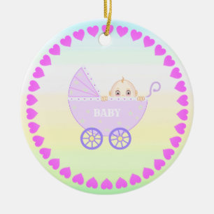 Baby Stroller Keramisch Ornament