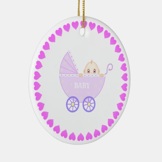 Baby Stroller Keramisch Ornament (Rechts)