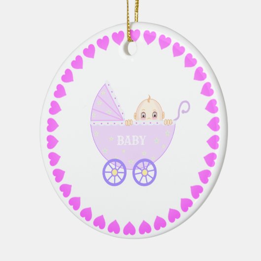 Baby Stroller Keramisch Ornament (Links)