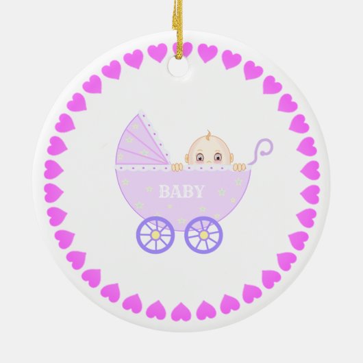 Baby Stroller Keramisch Ornament (Achterkant)