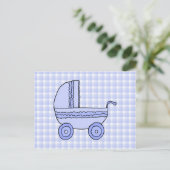 Baby Stroller. Licht blauw op het patroon van de C Briefkaart (Staand voorkant)