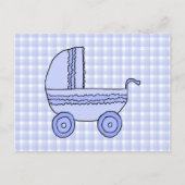Baby Stroller. Licht blauw op het patroon van de C Briefkaart (Voorkant)