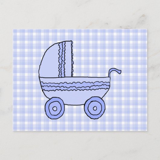 Baby Stroller. Licht blauw op het patroon van de C Briefkaart (Voorkant)