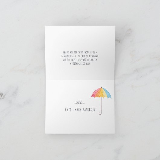 Baby-strooi | Baby shower dank u Bedankkaart (Binnen)