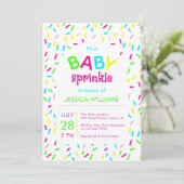 Baby Strooi Kleurrijke Regenboog Sprinkles Douche Kaart (Staand voorkant)