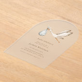 Baby Strooi minimum waterverf baby shower Acryl Uitnodigingen (Laagn)