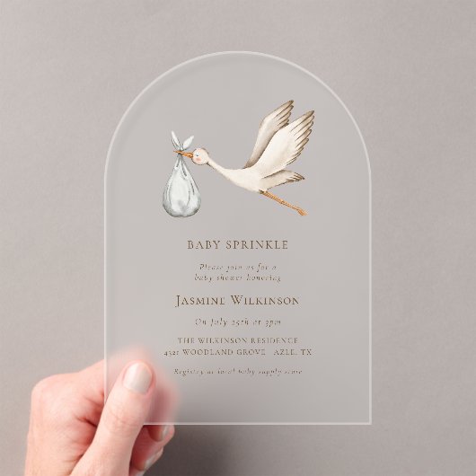 Baby Strooi minimum waterverf baby shower Acryl Uitnodigingen (Insitu (Draagbaar))