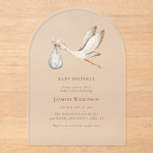 Baby Strooi minimum waterverf baby shower Acryl Uitnodigingen (Voorkant)