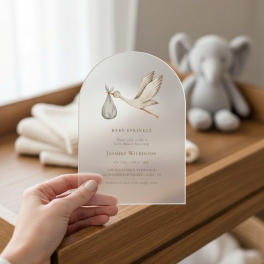 Baby Strooi minimum waterverf baby shower Acryl Uitnodigingen