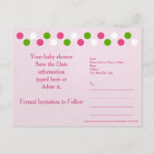 Baby Strooi Party Ideeën, Sla de Date Post Kaart (Achterkant)