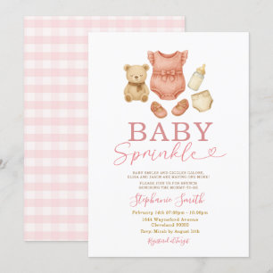 Baby Strooi Roze Beer Luiermelk Baby shower Kaart