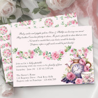 Baby Strooi  Tea Party Roze Rozen Douche