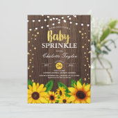 Baby Strooi uitnodiging herfst zonnebloem (Staand voorkant)