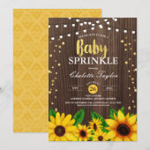 Baby Strooi uitnodiging herfst zonnebloem (Voorkant / Achterkant)