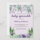 Baby Strooi Waterverf Succulente Planten Kaart (Voorkant)